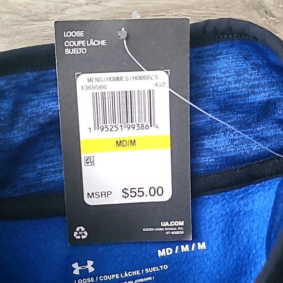 Men's Under Armour Top, size medium, color blue and black, NWT. - Picture 3 of 3